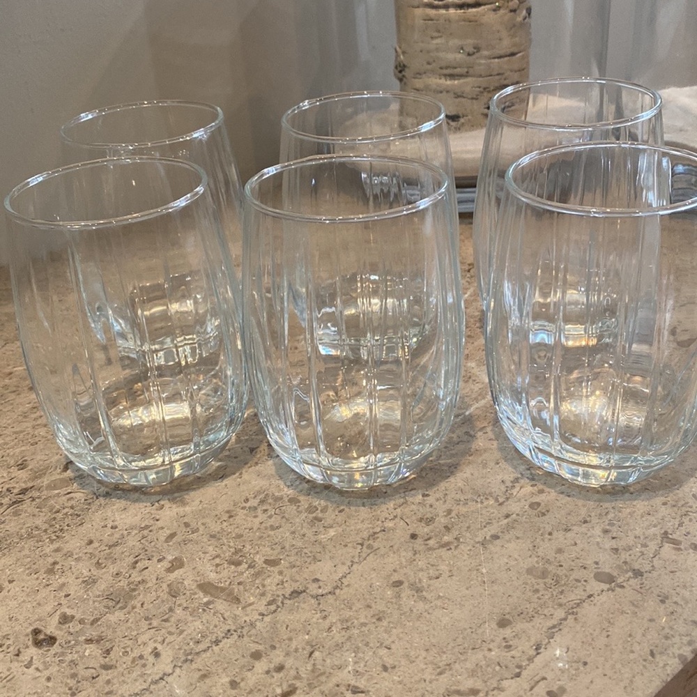 Set Of Six Heavy Wine/Whiskey Glasses